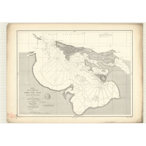 Reproduction Carte Marine Ancienne Shom Antilles San Juan