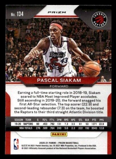 Panini Prizm Pascal Siakam Toronto Raptors Ebay