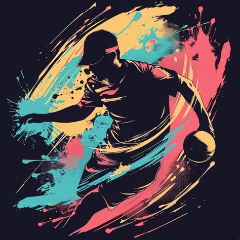 premium photo professional player play basketball color drawing