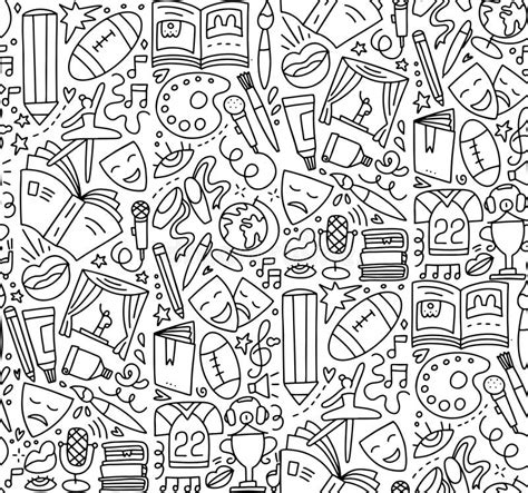 Seamless Pattern Of Decorative Color Hand Drawn Chemical Lab Scientific