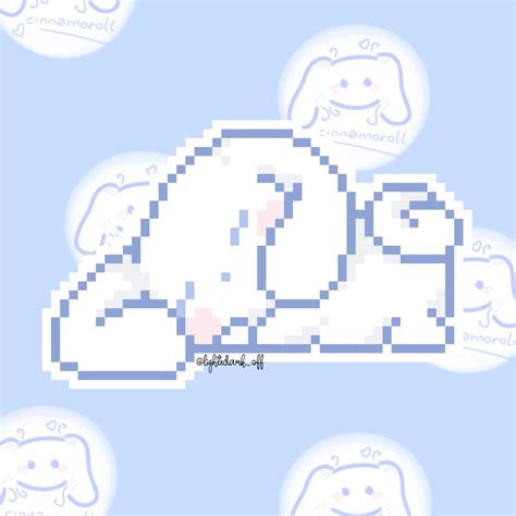 Sleepy Cinnamoroll Pixel Art Dessin Pixel Art Facile Fond D Cran