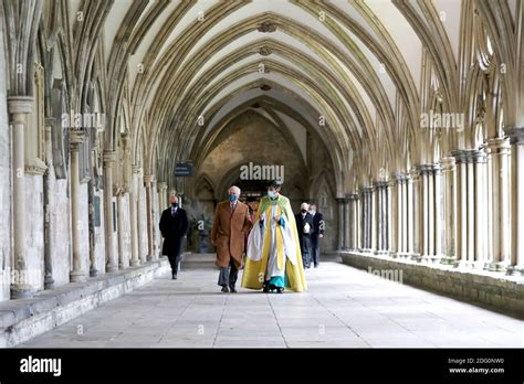 The Prince Of Wales With The Dean Of Salisbury The Very Reverend