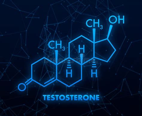 Testosterone Formula Vector Thin Line Icon Of Testosterone Molecular