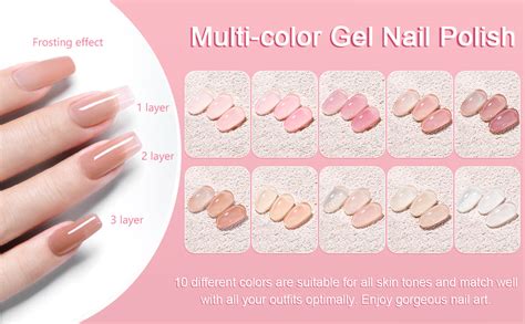 Shining She Jelly Gel Nail Polish Color White Nude Pink Sheer Nail Polish Kit Transparent