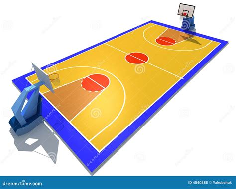 Cartoon Basketball Court Drawing - Basketball Court Stock Illustration ...