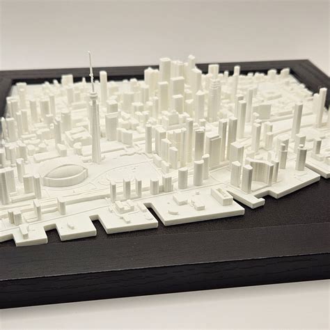 Toronto Canada 3d Printed Map 10x10 Wall Hangable Eco Designed City Decor By Minicity3d Etsy