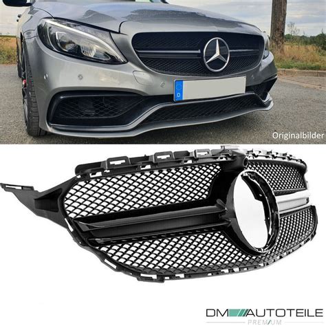 Facelift Kühlergrill Schwarz passt für Mercedes C Klasse W205 S205 auch