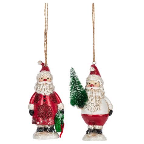 Wholesale Frosty Santa Ornaments 6 Pc Ppk Ganz