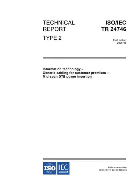 ISO IEC TR 24746 2005 Information Technology Generic Cabling For