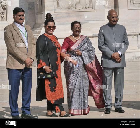 President Of India Ram Nath Covind With His Wife Savita Kovind Visiting