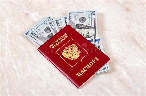 Russian Passport With American Dollars Stock Image Image Of Rich