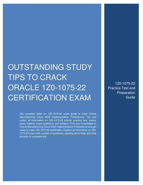 PPT Outstanding Study Tips To Crack Oracle 1Z0 1075 22 Certification