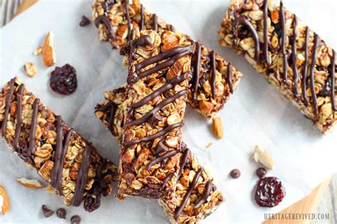 Maple Syrup Granola Bars With Dried Fruit And Chocolate Heritage Revived