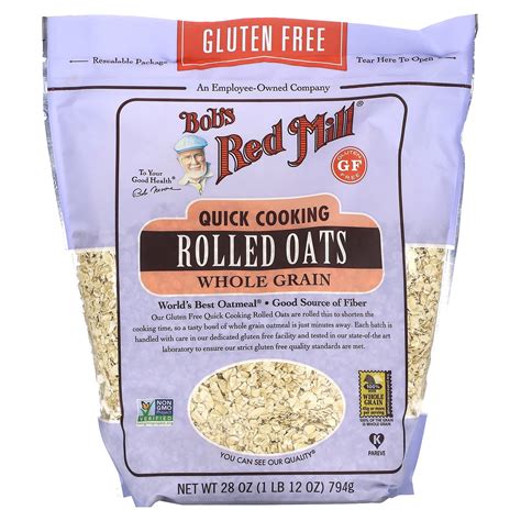 Bob S Red Mill Quick Cooking Rolled Oats Whole Grain Gluten Free