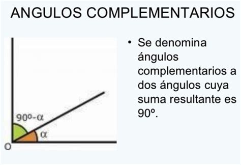 Ángulo complementario Tipos de ángulos