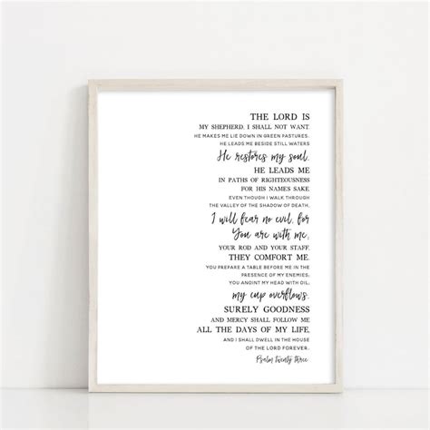 Psalm 23 Black And White Printable Art Psalms Scripture Art Etsy
