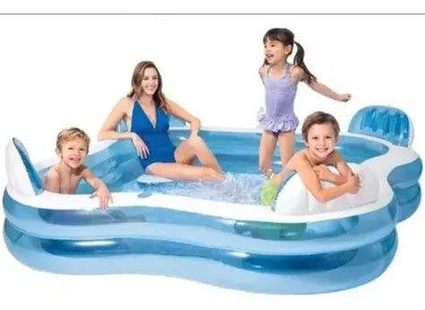 Piscina Inflable Intex Asientos Incorporados Para Familas Cuotas Sin