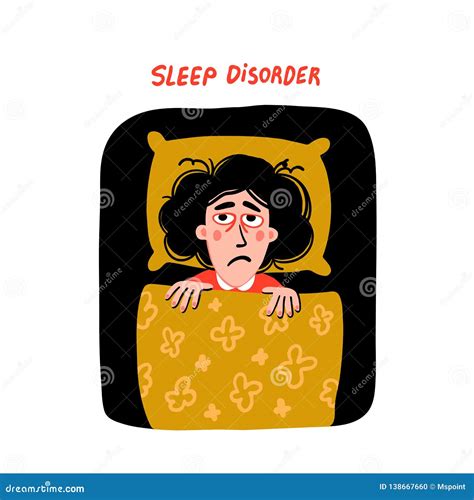 Sleepless Man Face Cartoon Character Suffers From Insomnia Vector