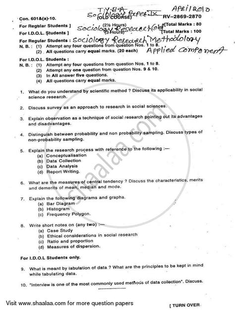 Research Methodology Question Paper Mumbai University