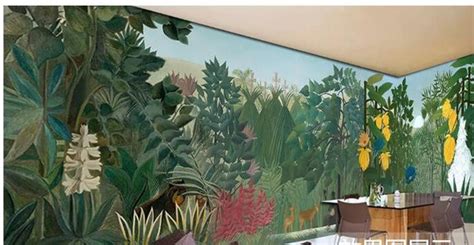 Jungle Wallpaper Mural Tropical Rainforest Jungle Green Large Etsy