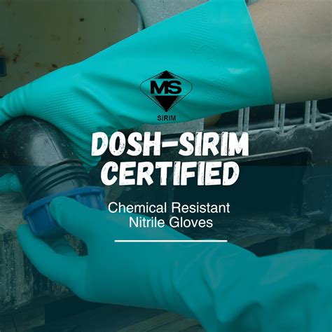 Dosh Sirim Certified Chemical Resistant Nitrile Gloves For Malaysian