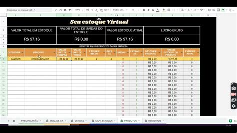 Planilha Para Loja De Roupa Estoque Caixa Precifica O Google Hot Sex