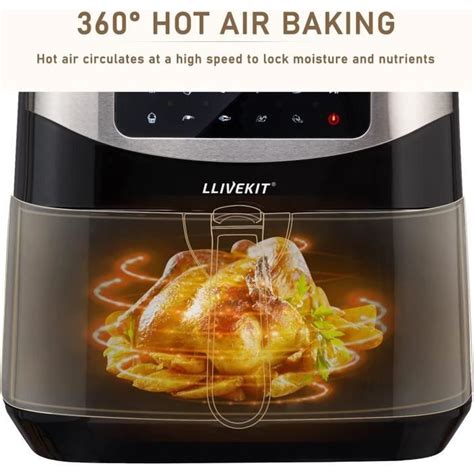 Llivekit Friteuse Sans Huile L Xxl W Air Fryer Friteuse Air