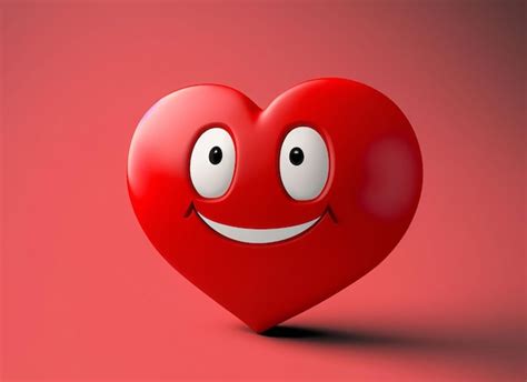 Premium Ai Image Smile Red Heart On Red Background World Smile Day