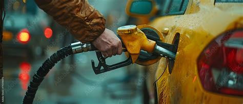 Man Refuels Car With Gas Nozzle Ensuring Its Powered For New Journeys