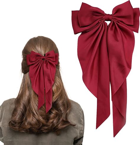 Red Hair Bow Hair Clip Hair Bows For Women Big Bowknot Hairpin French