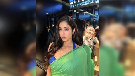 Janhvi Kapoor Dresses To Impress In Green Saree For Trailer Launch Of