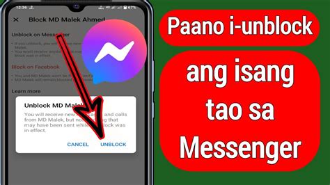 Paano I Unblock Ang Isang Tao Sa Messenger I Block At I