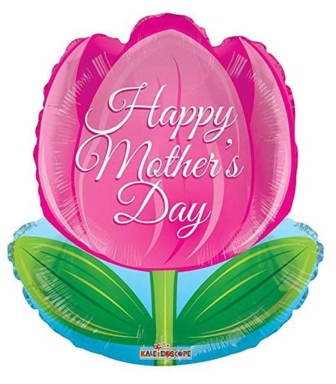 Happy Mothers Day Tulip Shaped Mylar Balloon Bulk 5 Pack