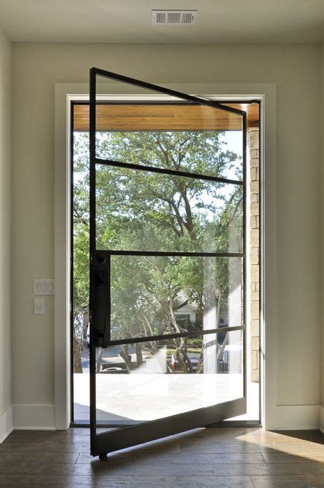 Thin Framed Wrought Iron Pivot Door Universal Iron Doors