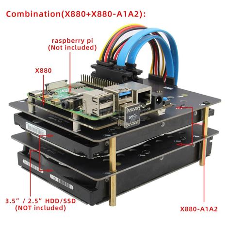 Raspberry Pi X825 Inch SATA HDD SSD Storage Expansion Board X825