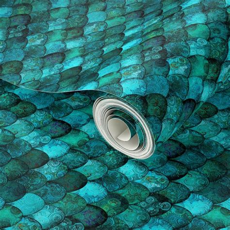 Jennifer Rotated Small Dark Teal Wallpaper Spoonflower