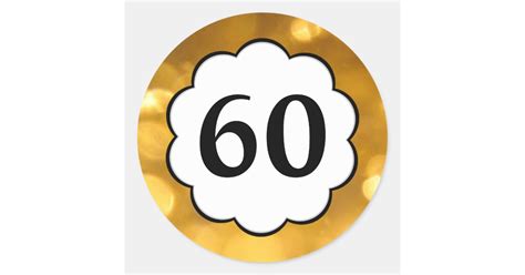 60 Golden Numbers Sticker Zazzle