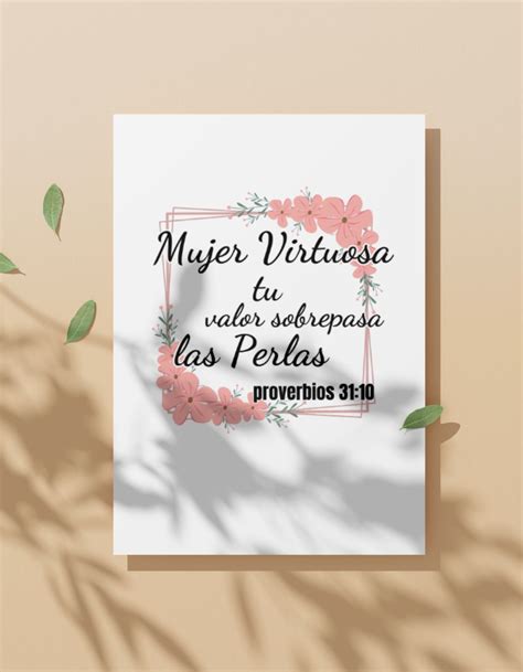 Mujer Virtuosa Tu Valor Sobrepasa Las Perlas Proverbios Diseno