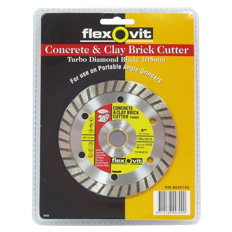 Flexovit 105mm Turbo Diamond Grinder Blade Concrete and Clay Brick Cutter