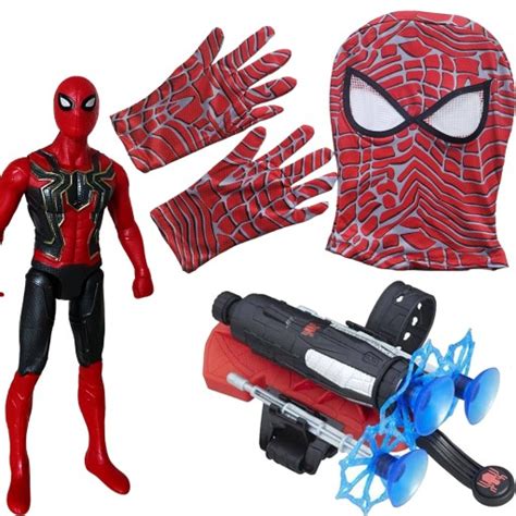 SPIDERMAN MEGA ZESTAW 5w1 FIGURKA 2x RĘKAWICA WYRZUTNIA SIECI MASKA