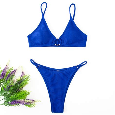 Dunea Women S Sexy Off Shoulder Bikini With Metallic Buttons Shopee