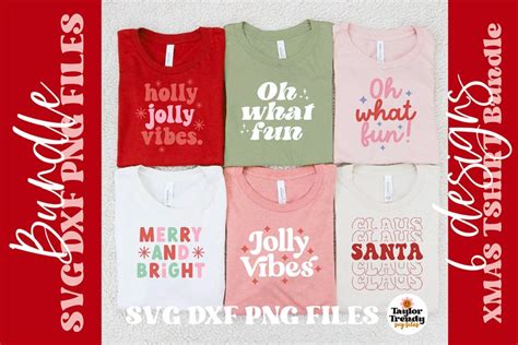 Trendy Christmas Retro T Shirt Svg Bundle