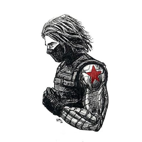 Bucky Barnes Art Winter Soldier Artwork Avengers Print Etsy