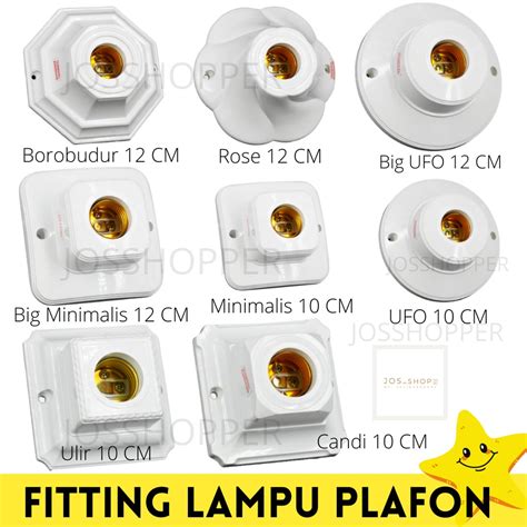 Jual Fitting Lampu Plafon Segi 4 Fitting Plafon Lampu Bulat Kotak