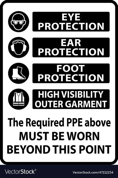 Required Ppe Must Be Worn Sign Royalty Free Vector Image