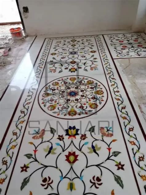 Multicolor Polished Marble Inlay Flooring Tiles Thickness Mm At