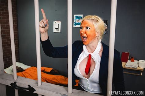 Busty Leya Falcon Disguised As Donald Trump Gets Arrested And Fucked