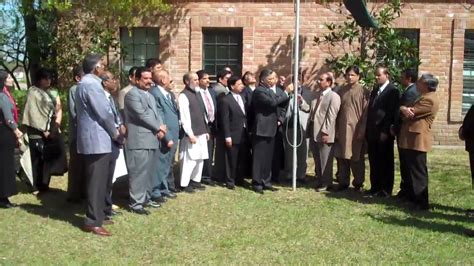 Flag Hoisting Ceremony At Pakistan Consulate Houston 23 March 2010 Youtube