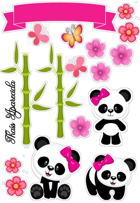 Topper Panda Rosa Panda Party Panda Birthday Party Panda Birthday