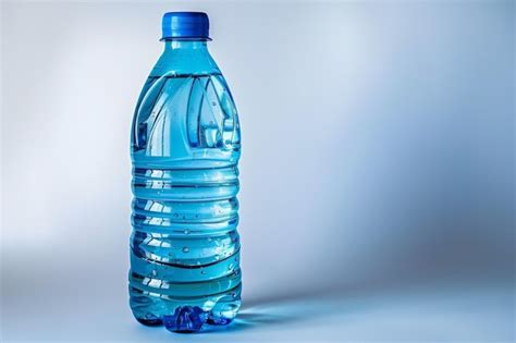 Premium Photo Blue Plastic Water Bottle Copy Space